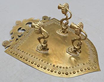 LJUSPLÅT, mässing, 1800-talets andra hälft.