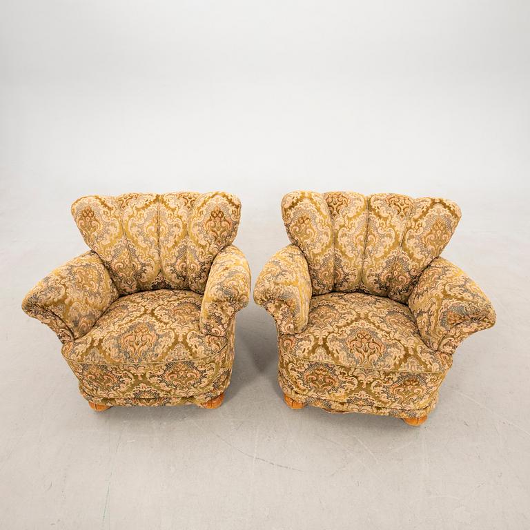 Armchairs, a pair, 1940s Swedish Grace.