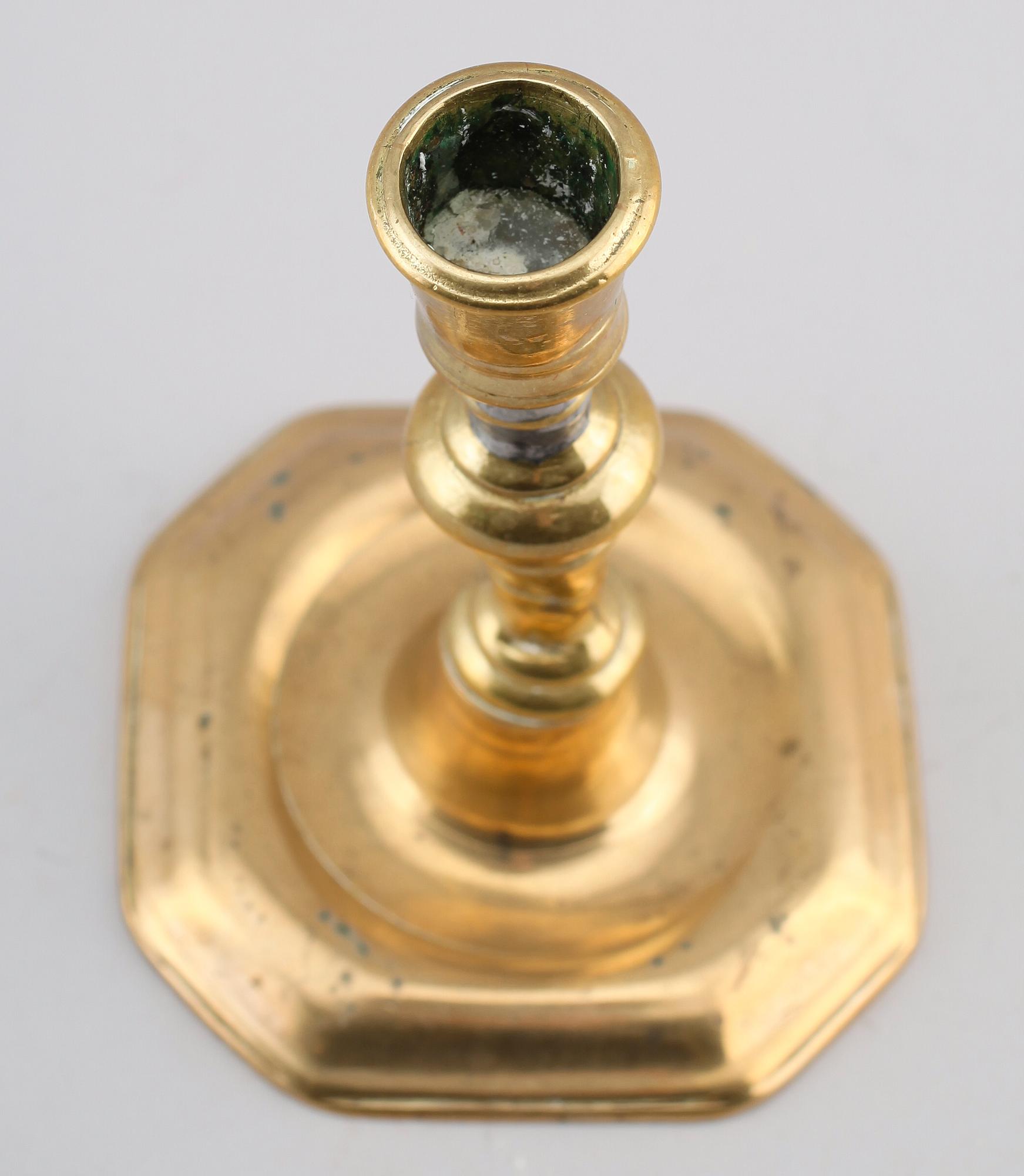 LJUSSTAKE, mässing, 1700-tal.