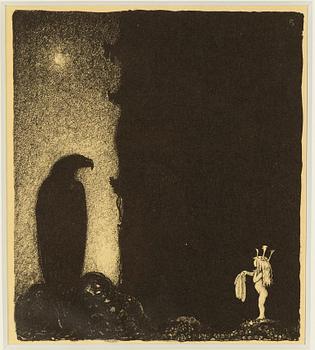 John Bauer, lithograph, from "Troll", 1915. Signed B in the print.