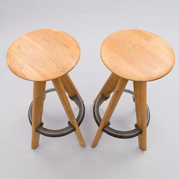 TOM DIXON, a pair of 21st century 'Slab Bar Stools'.