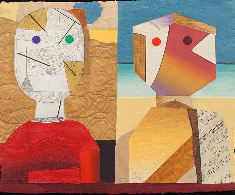 MAX PAPART, carborundum med collage. Signerad och numrerad VII/XV.
