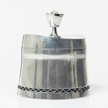 A three-piece silver coffee service by Helge Lindgren for K. Andersson, Stockholm, 1958.