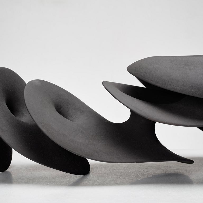 Eva Hild, a black stoneware sculpture "Prolongation", Sweden 2009.