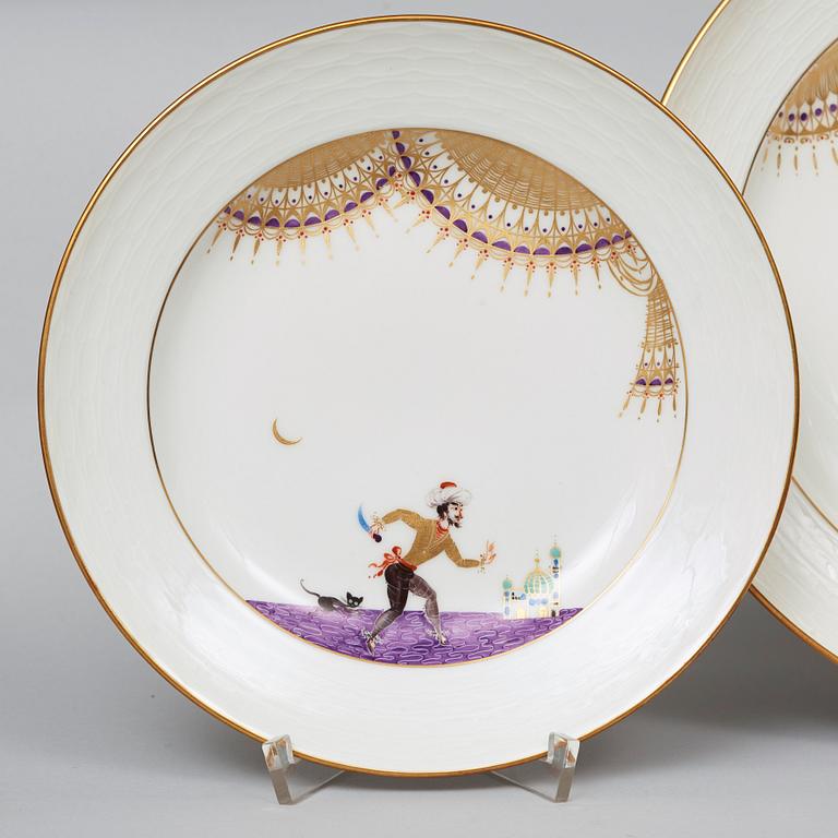 A Meissen 'Arabian Nights' dinner service, 20th Century. (44 pieces).