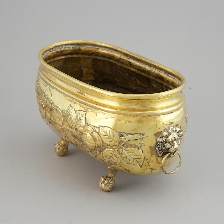 A 19th century brass jardiniere.