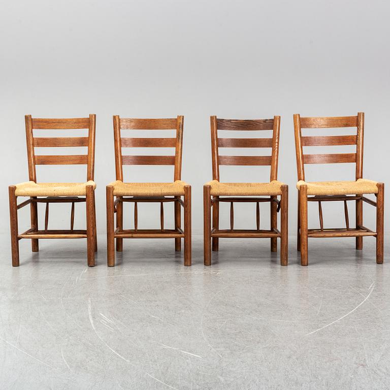 A set of 4 dining/church chairs by Viggo Hardie Fischer for Sorø Stolefabrik, 1950s.