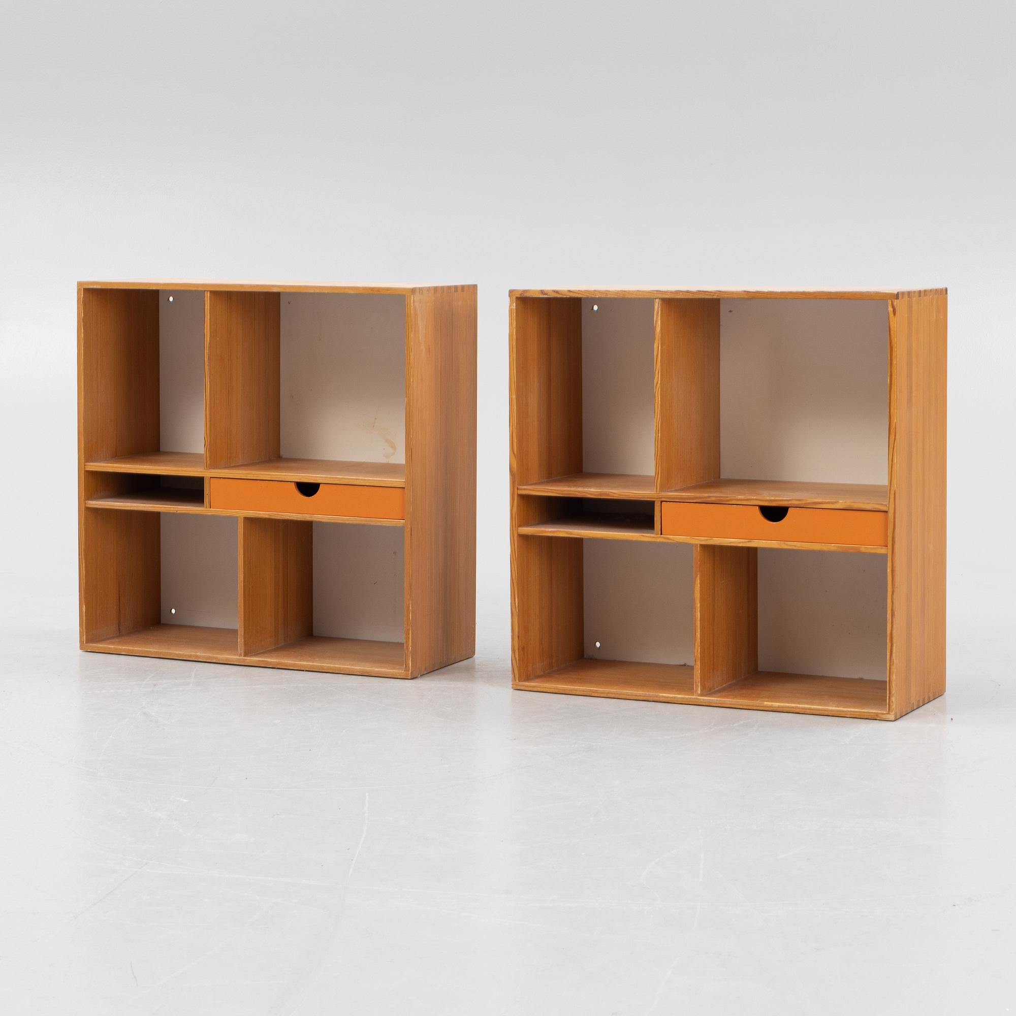 A pair of bedside tables / shelf modules, 1950s-60s.