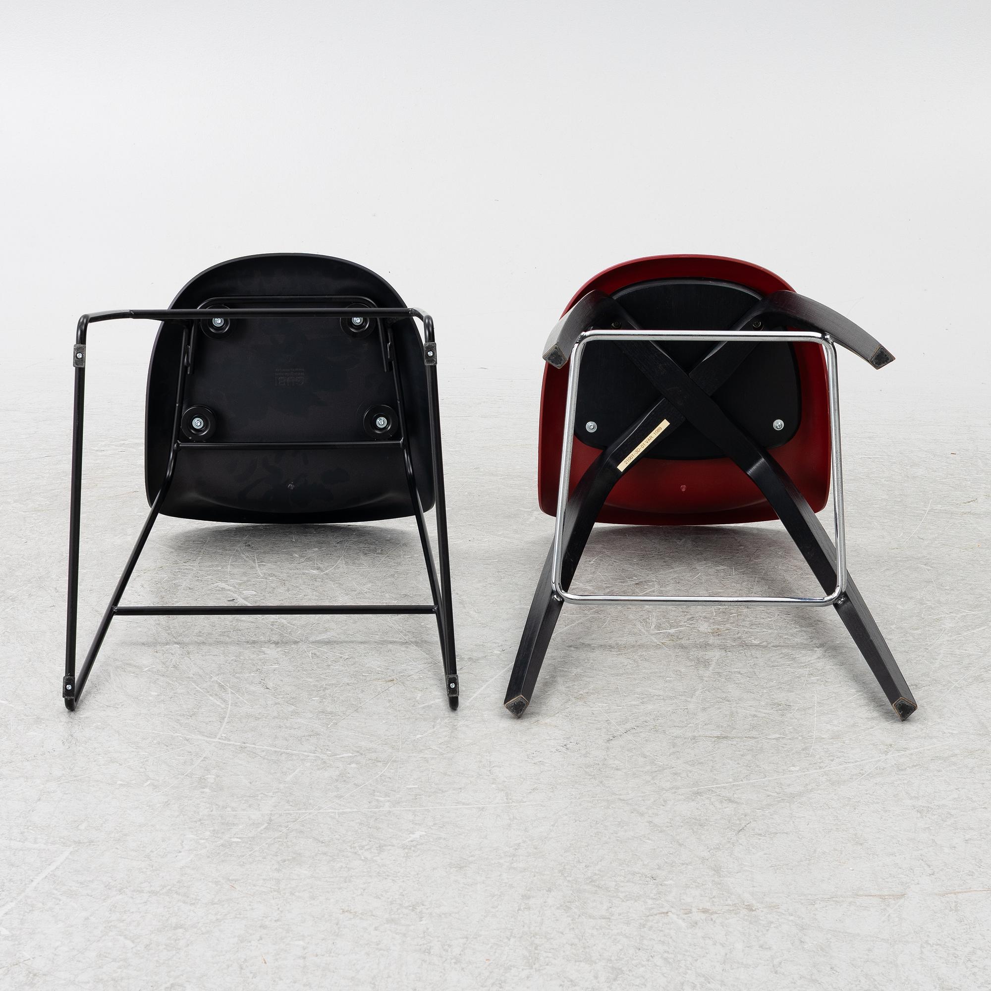 Three + one '3D' bar chairs, Gubi, Denmark.