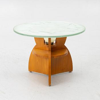 A Swedish Modern coffee table with lighting, 1930s/40s.