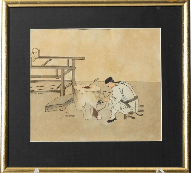 Unidentifed artist, 37 watercolours, China, 20th century.