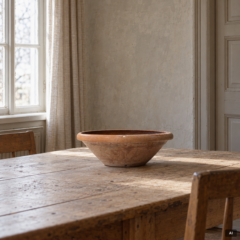 A earthenware dish, circa 1900.