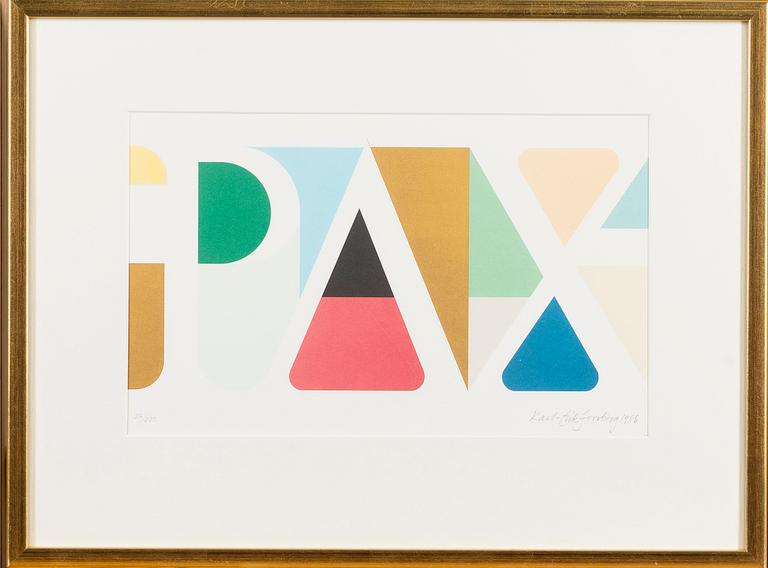 KARL-ERIK FORSBERG, färglitografi, signerad och daterad 1986, numrerad 26/100.