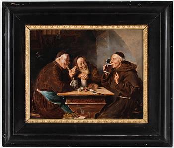 EDOUARD VON GRÜTZNER, kopior efter, ett par, olja på pannå.