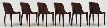 MATSALSGRUPP, 8 delar, art deco, troligen Frankrike, 1930-tal.