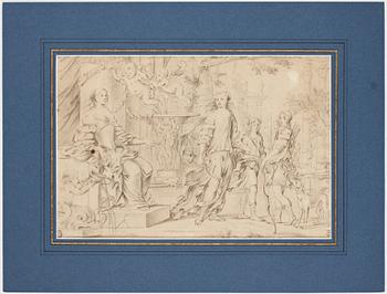 JAN MYTENS, hans krets. Osignerad. Bildyta 24 x 35,5 cm.