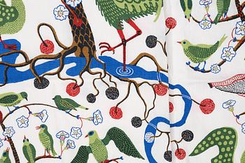 Josef Frank, a pair of 'Gröna Fåglar', (Green Birds) curtains, Svenskt Tenn.