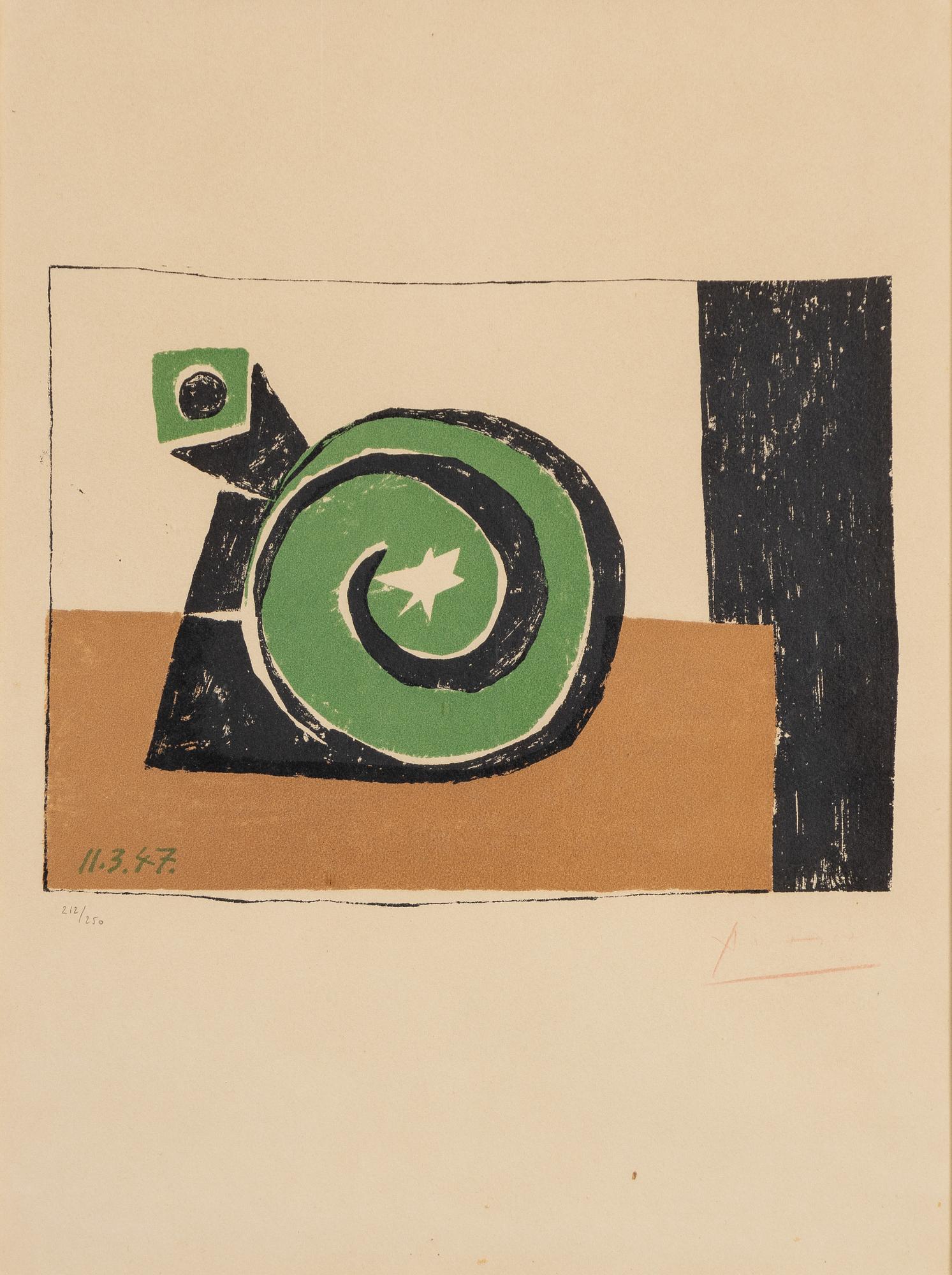 Pablo Picasso, "Composition en Trois Couleurs", from "Dans l'Atelier de Picasso".