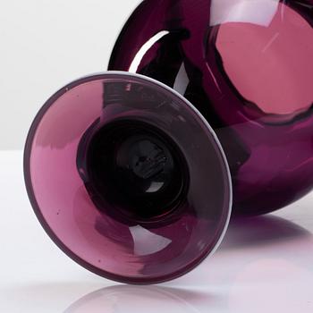 A pair of purple glass jars with covers, presumably Norway, 19th Century.