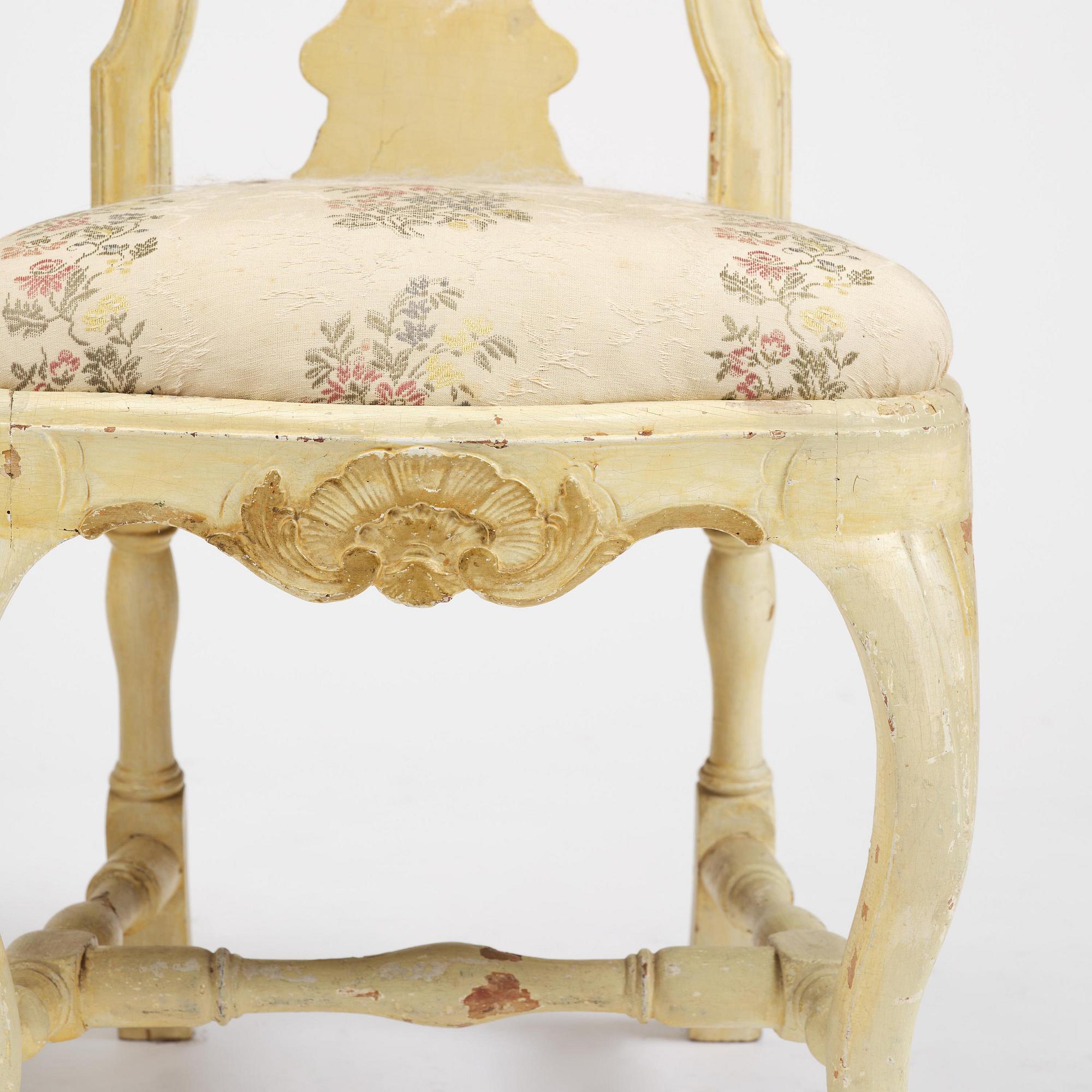 A set of four rococo chairs attributed to J. E. Höglander (master  in Stockholm 1777-1813).
