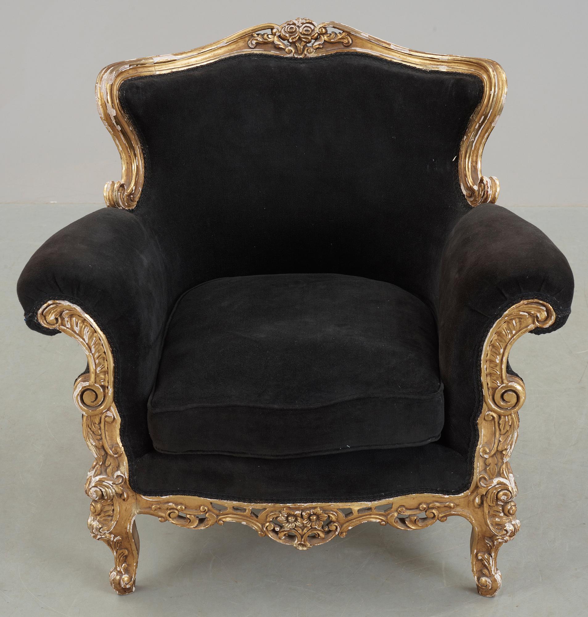 FÅTÖLJ, nyrokoko, 1800-talets slut.