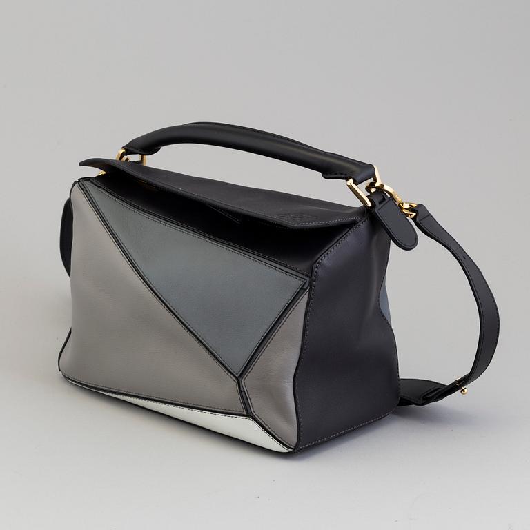 A black and grey calf leather "Puzzle bag" by Loewe 2017.