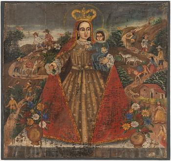 Cuzco-skola, 17/1800-tal, Madonnan med barnet.