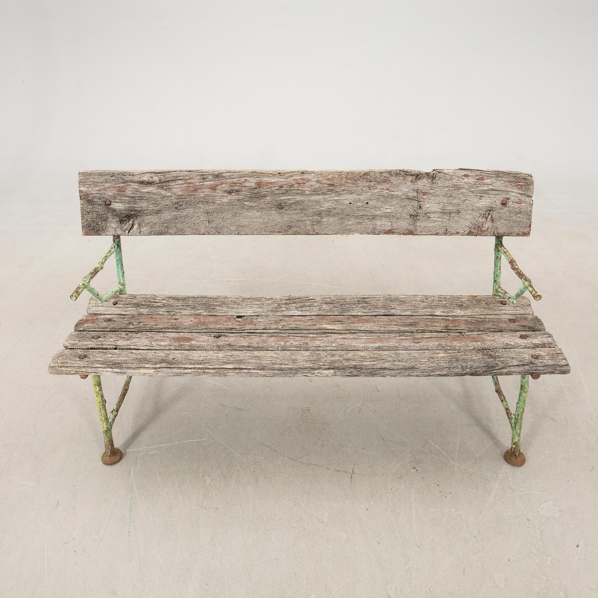 Garden sofa circa 1900, wrought iron/cast iron.