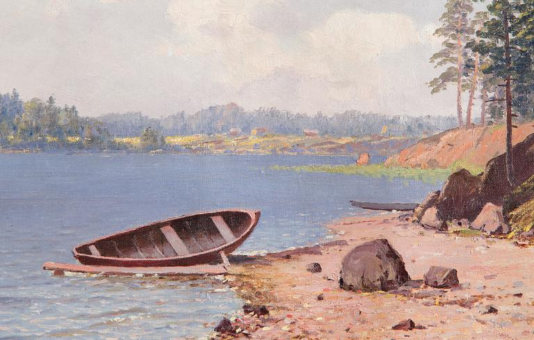 Eugen Taube, Boat by the beach.