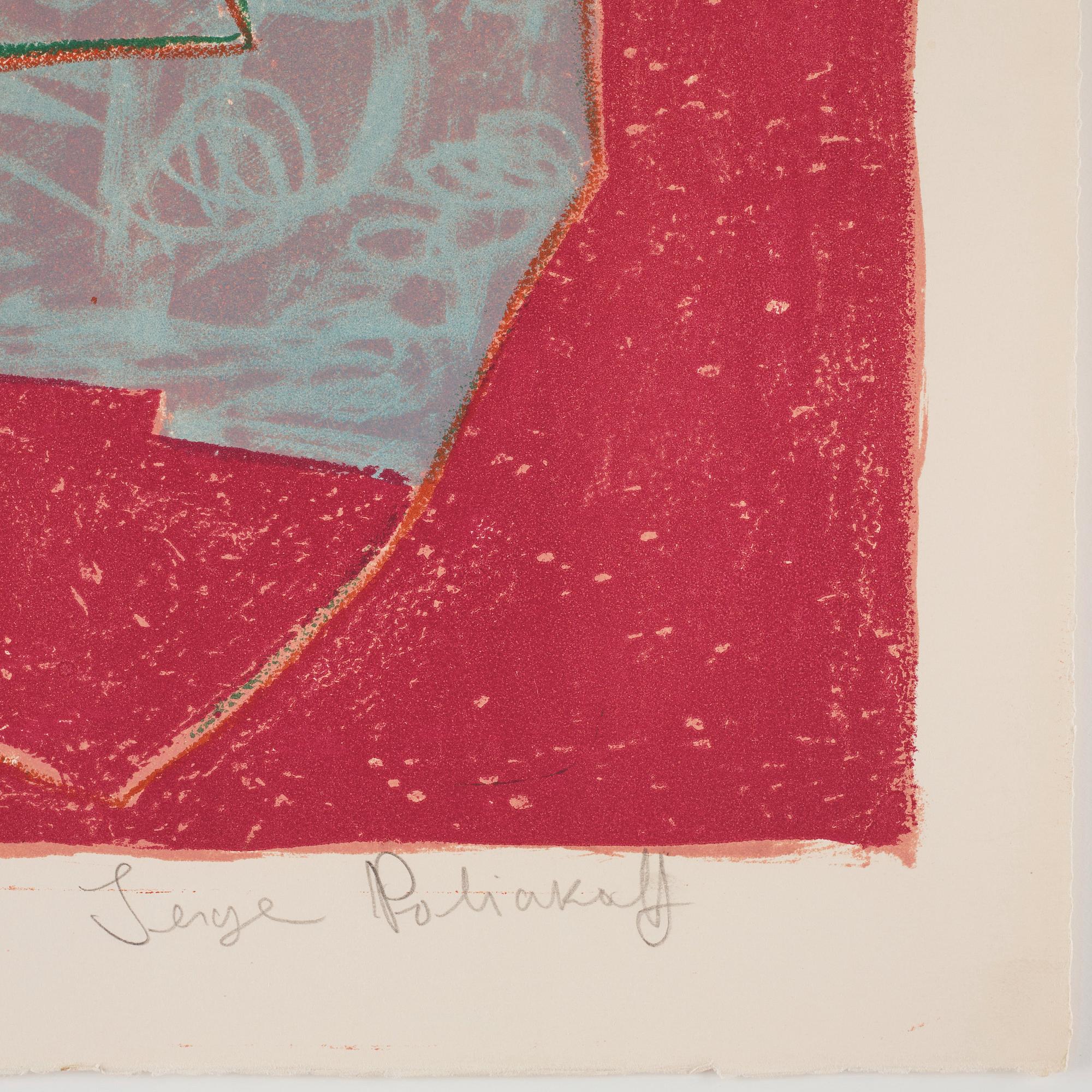 Serge Poliakoff, "Composition rouge, verte, bleu et jaune".