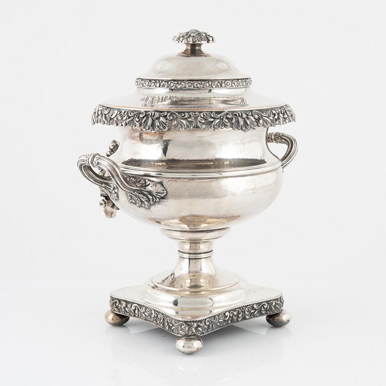 Samovar, silver plated, circa 1900.