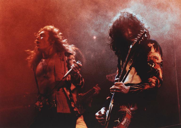 Torbjörn Calvero, "Robert Plant, Jimmy Page/Led Zeppelin, Earl's Court London, 23/5 1975".