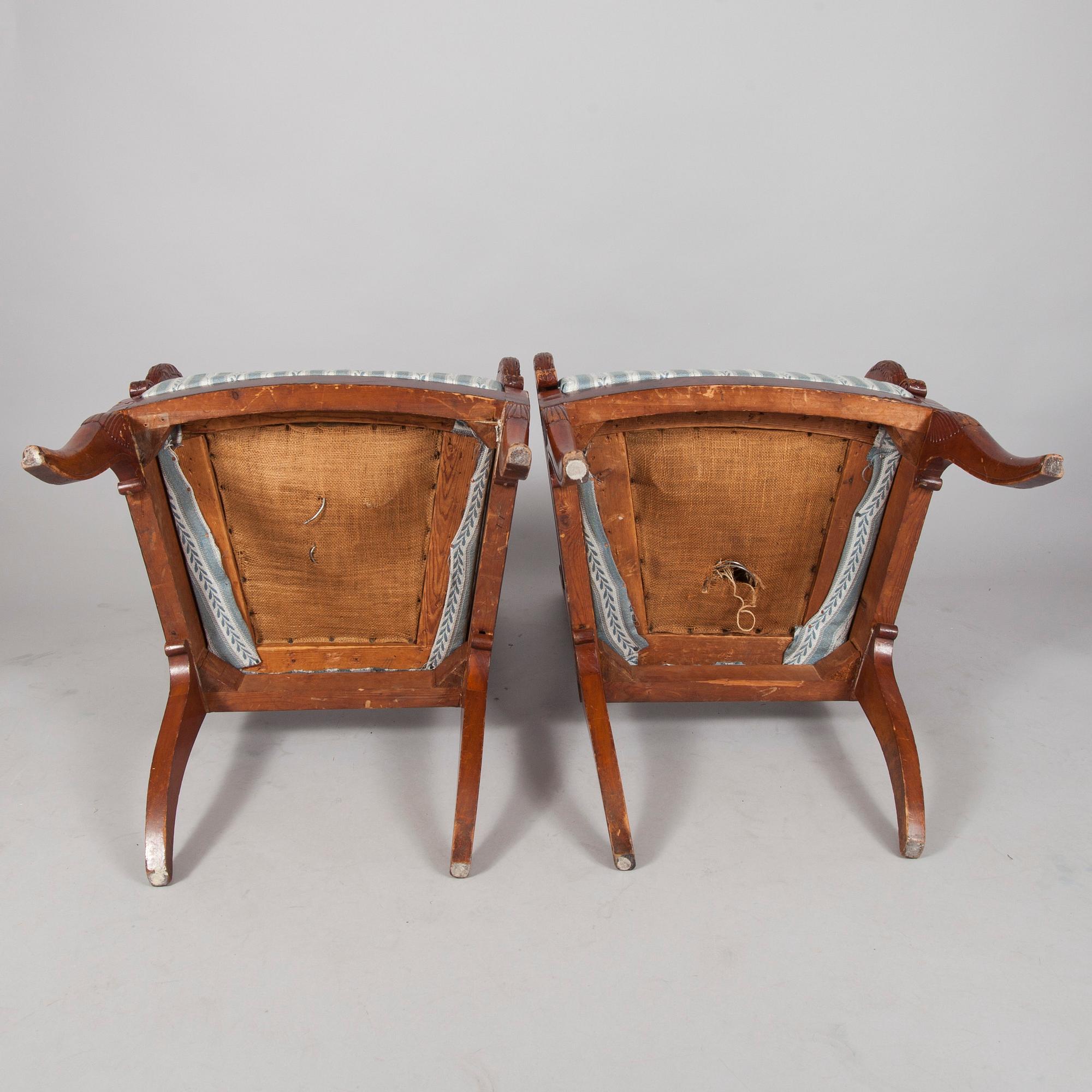 KARMSTOLAR, ett par, Ryssland 1820-tal.