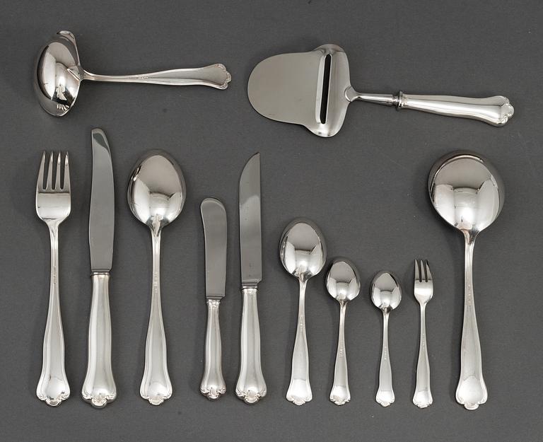 A silver 'Kungsholm' cutlery, GAB and CG Hallberg, Stockholm, some 1967. (108 pc).