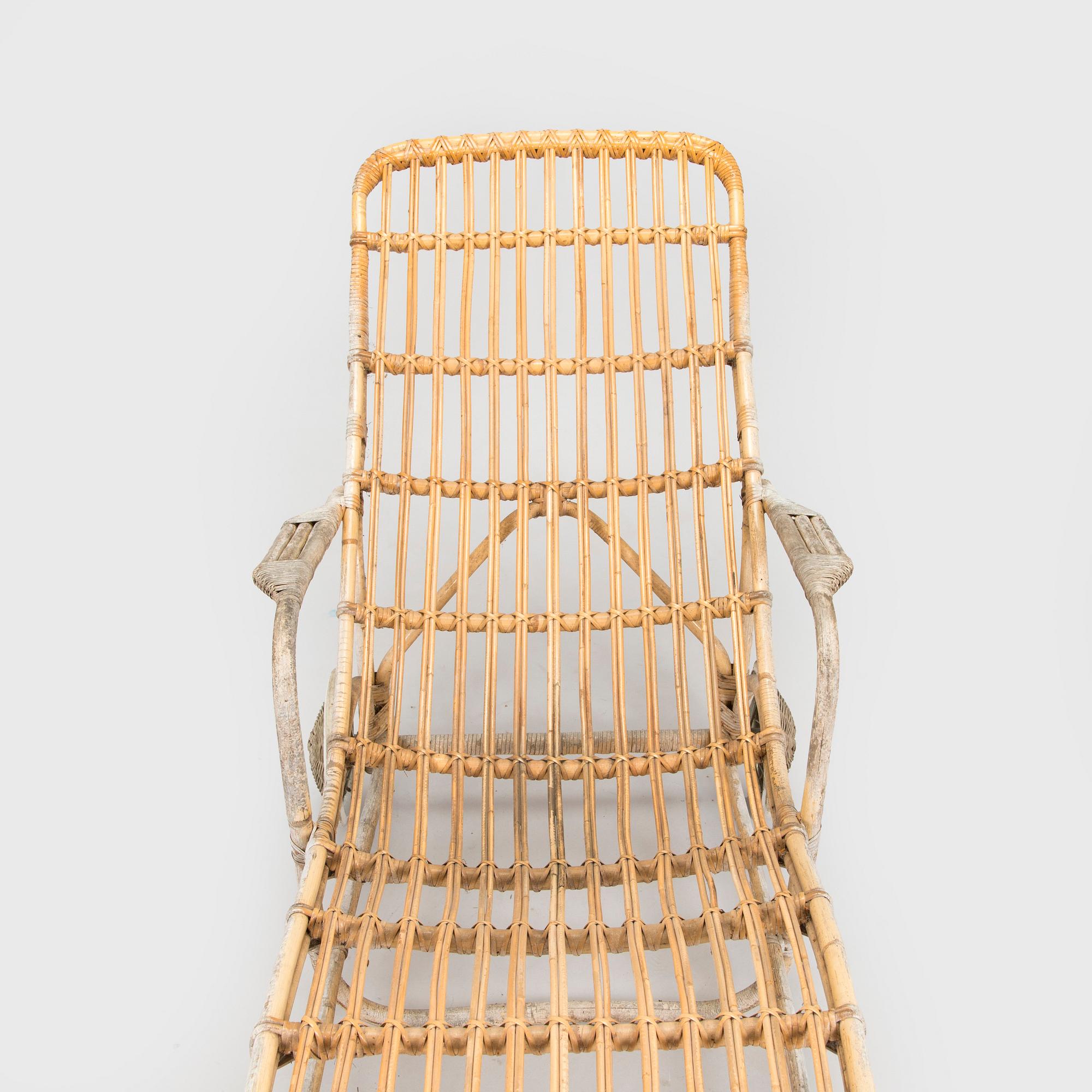Aino Aalto, puutarhatuoli / aurinkotuoli, malli 374, jälleenmyyjä Artek, 1957.
