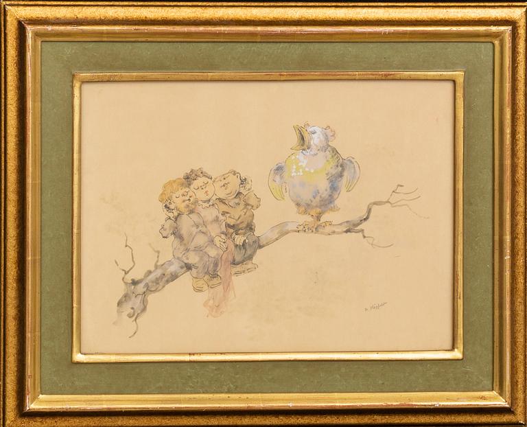 ROBERT HÖGFELDT, 2 mixed media signed.