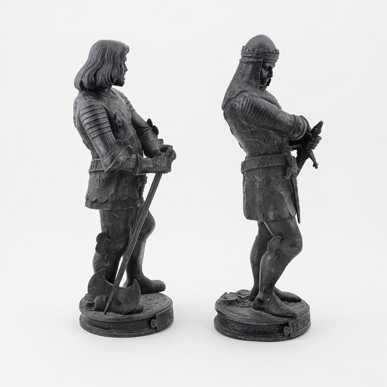 Two sculptures, after Auguste Joseph Peiffer.