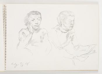 Lotte Laserstein, 3 skissblock med teckningar.