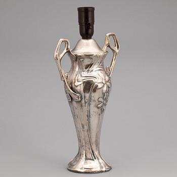 VAS/BORDSLAMPA, nysilver, jugend tidigt 1900-tal.