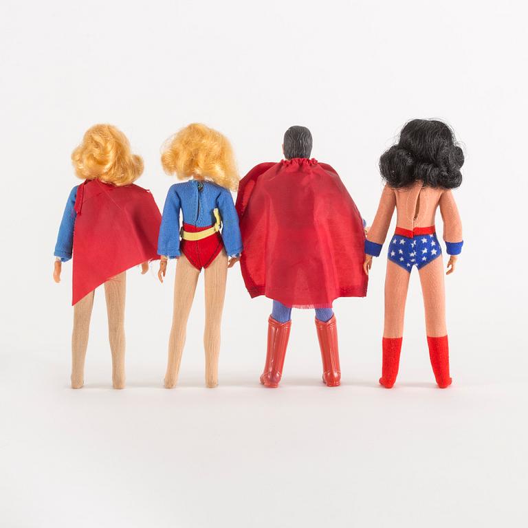 WORLDS GREATEST SUPER HEROES, 8 stycken actionfigurer, DC comics, Mego, 1970-tal.