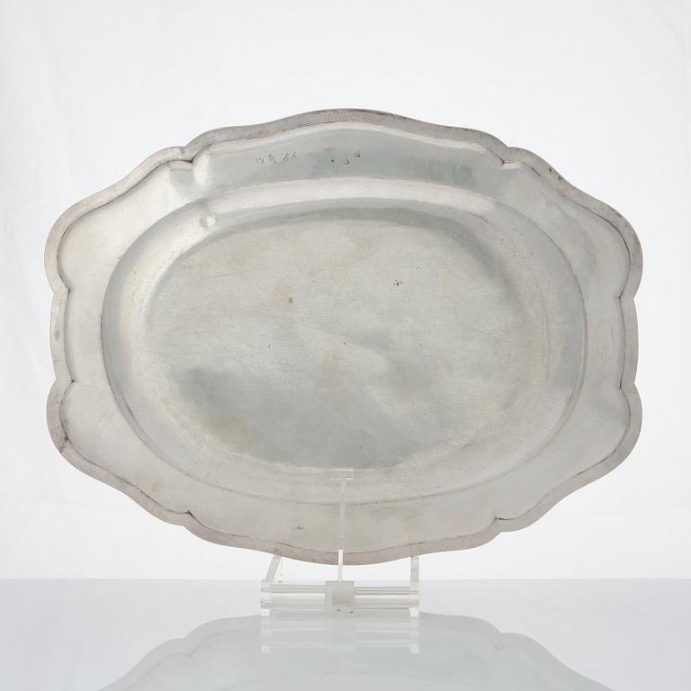 Nils Dahl, fat, ett par, silver, Linköping 1770. Rokoko.