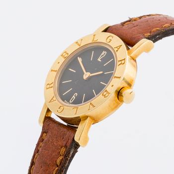 BVLGARI, wristwatch, 18K gold, 23 mm, Ref nr BB 23 GL, black dial, quartz.