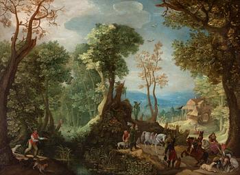 285. Anton (Antoine) Mirou, Landscape with hunters.