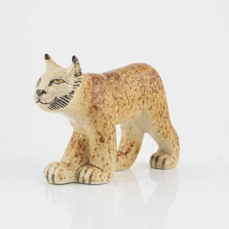 Lisa Larson, a stoneware figurine of a lynx, for Nordiska Kompaniet in cooperation with WWF, Gustavsberg.