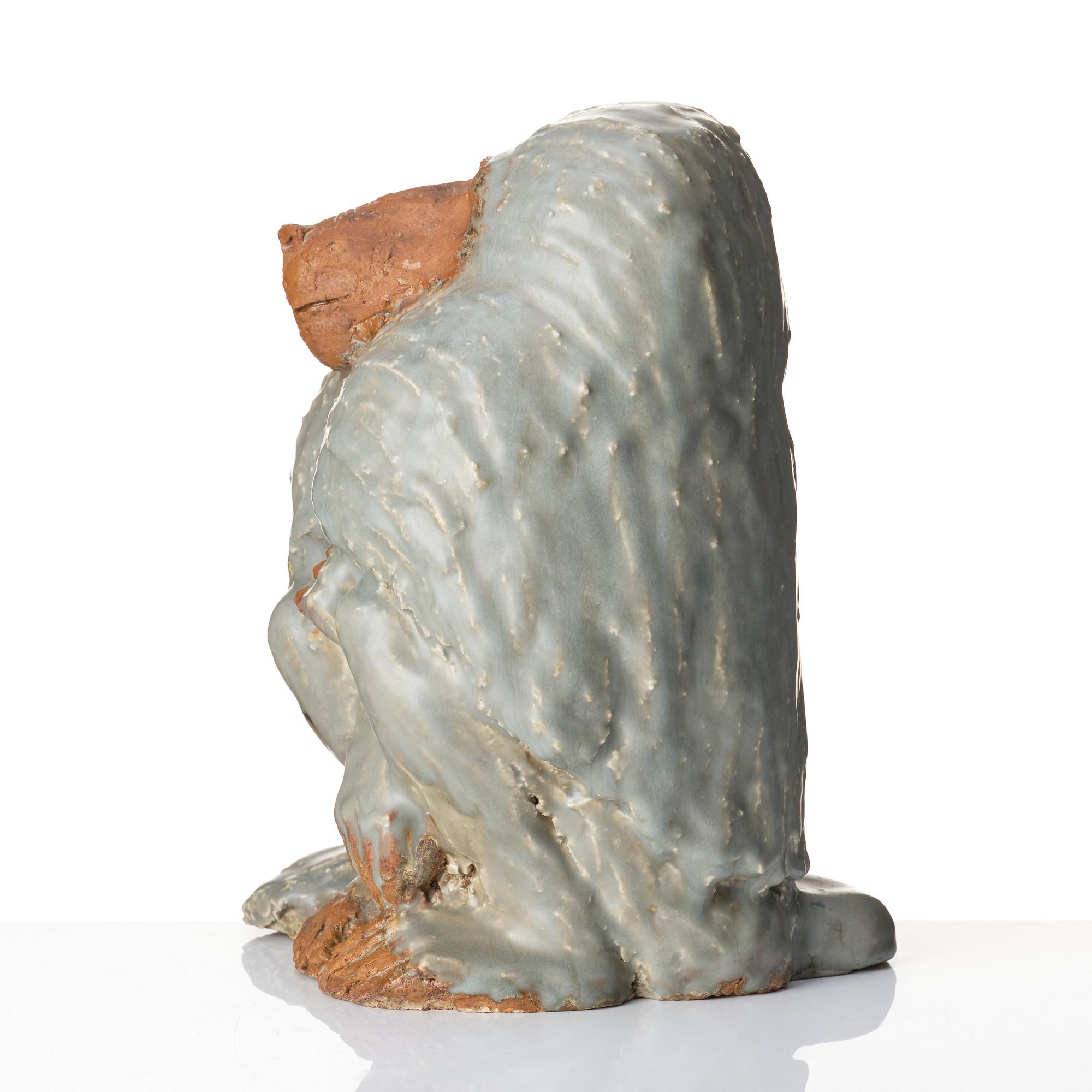 Michael Schilkin, a stoneware sculpture of a monkey, Arabia, Finland, probably 1940s.