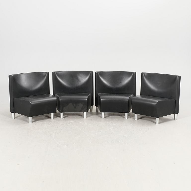 A set of eight leather easychairs by Erik Jørgensen Møbelfabrik, Svendborg, Denmark.