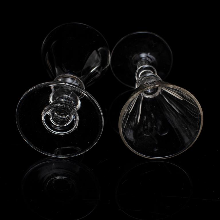 17 glasses, 19th century.