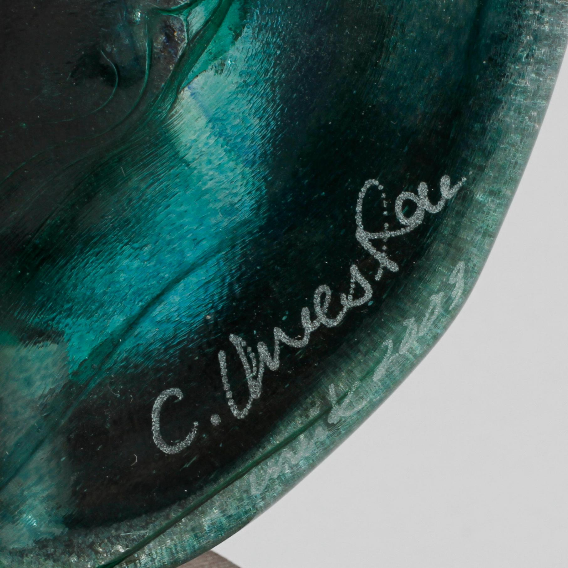 CLAES UVESTEN, skulptur, glas, unik, signerad och daterad 2003.