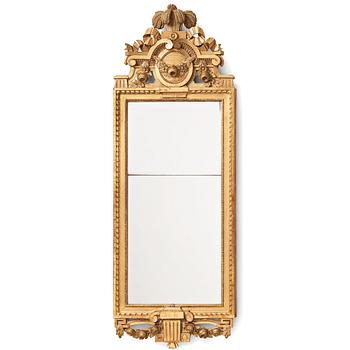 A Gustavian late 18th century mirror by Joseph Schürer, active in Stockholm 1760-1785.