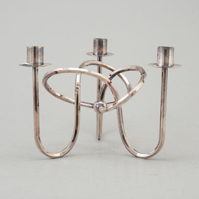 a silver plated "Vänskapsknuten" candelabra, Firma Svenskt Tenn, designed in 1938,